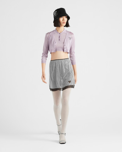 Prada Chiffon mini skirt with micro studs outlook