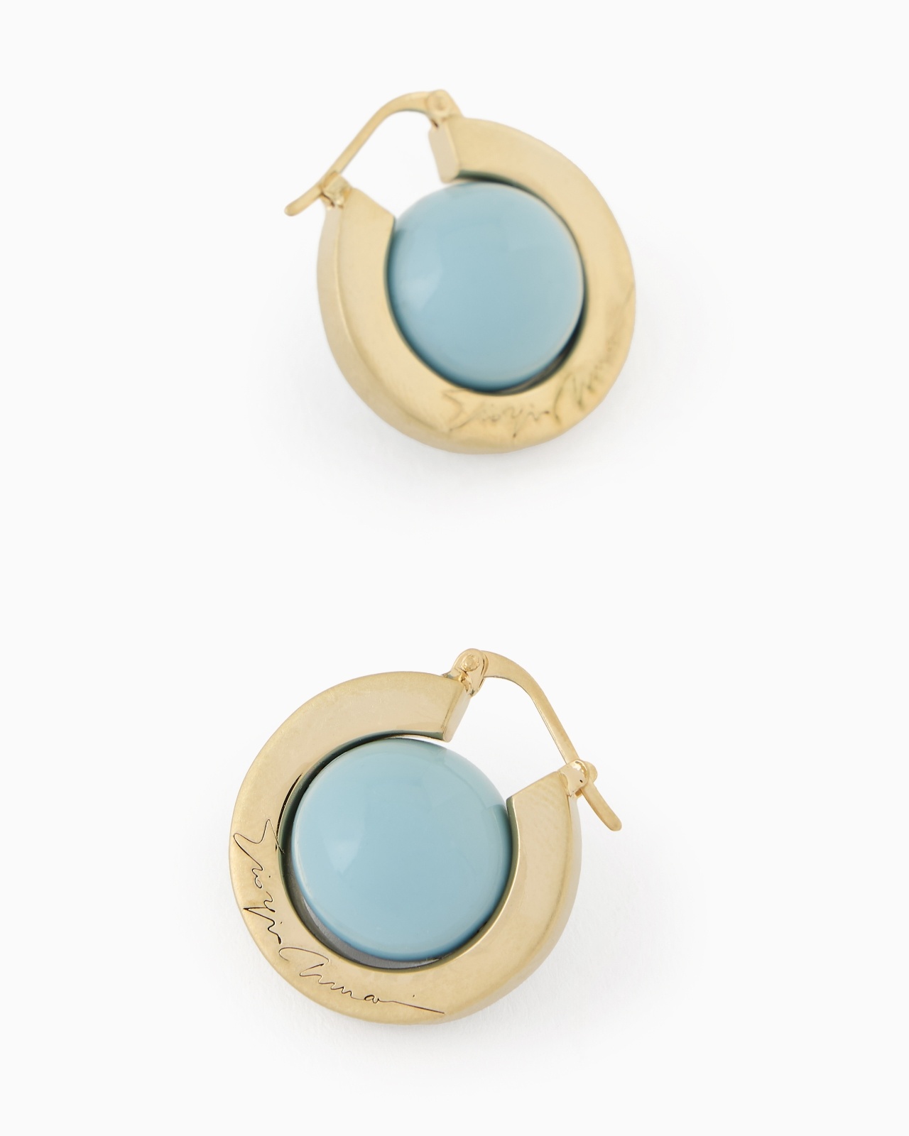 METAL EARRINGS WITH RESIN SPHERES - 2