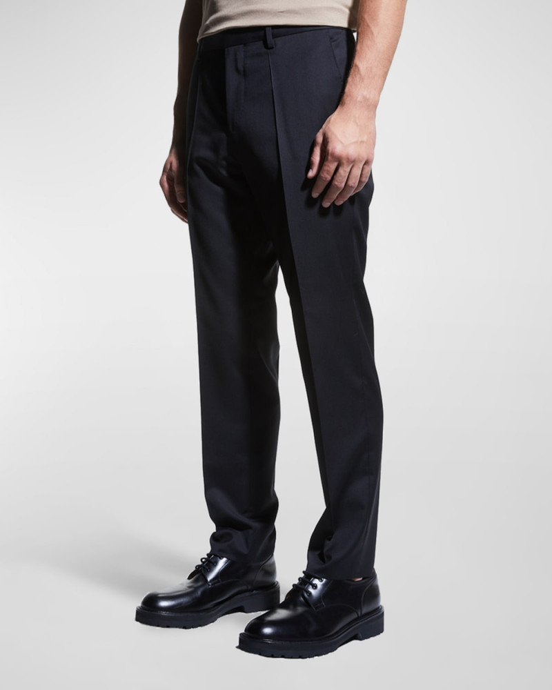 Men's Genesis Slim-Fit Wool Trousers, Black 3