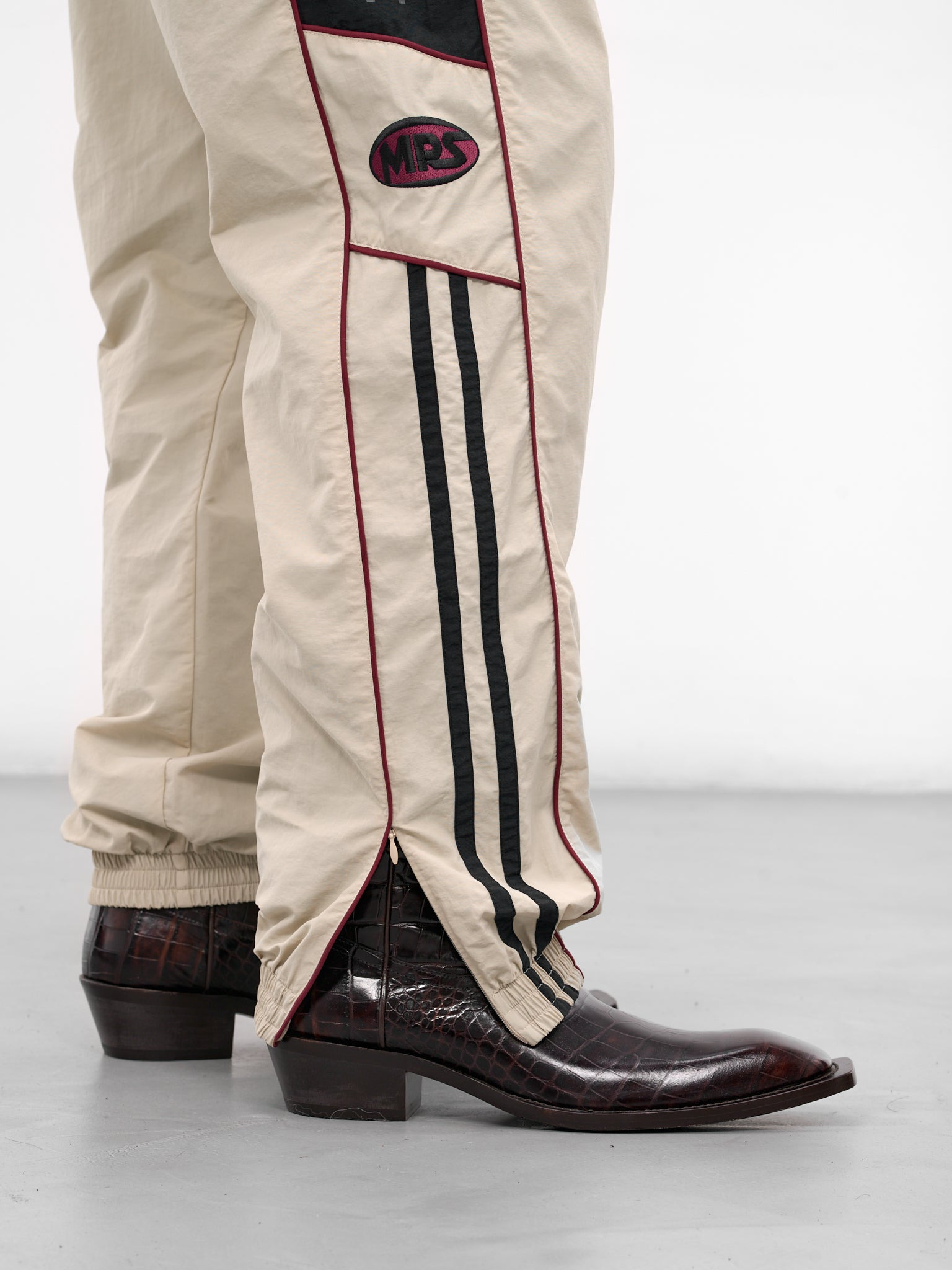 Cream Nylon Stripe Joggers - 5