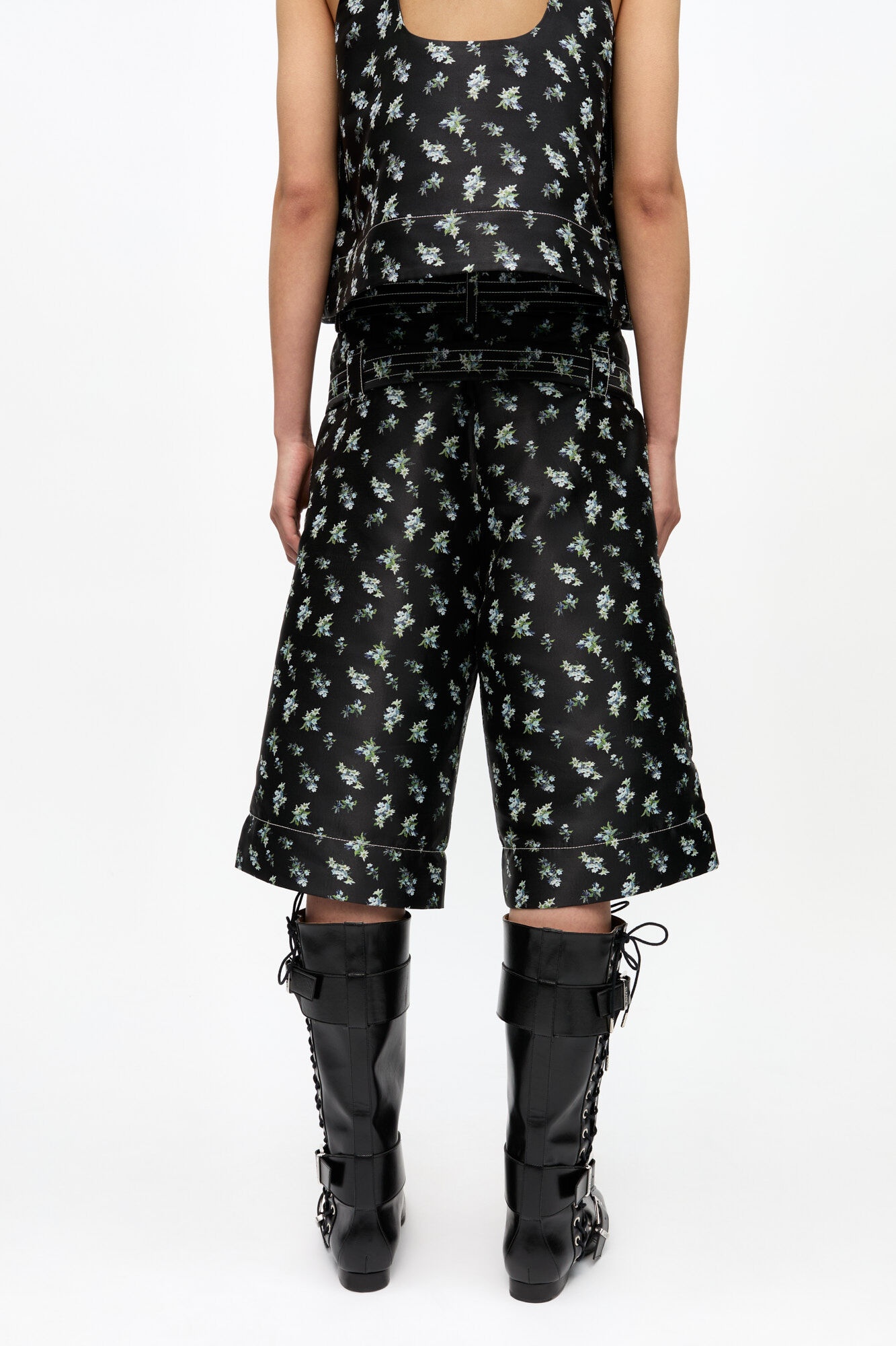 FLORAL JACQUARD SHORTS - 4