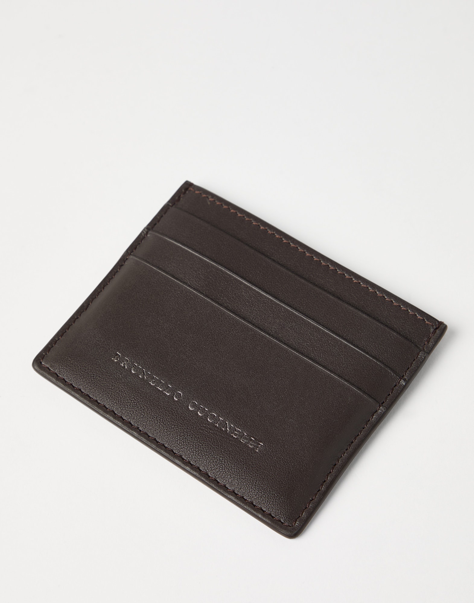 Grained calfskin card case - 3