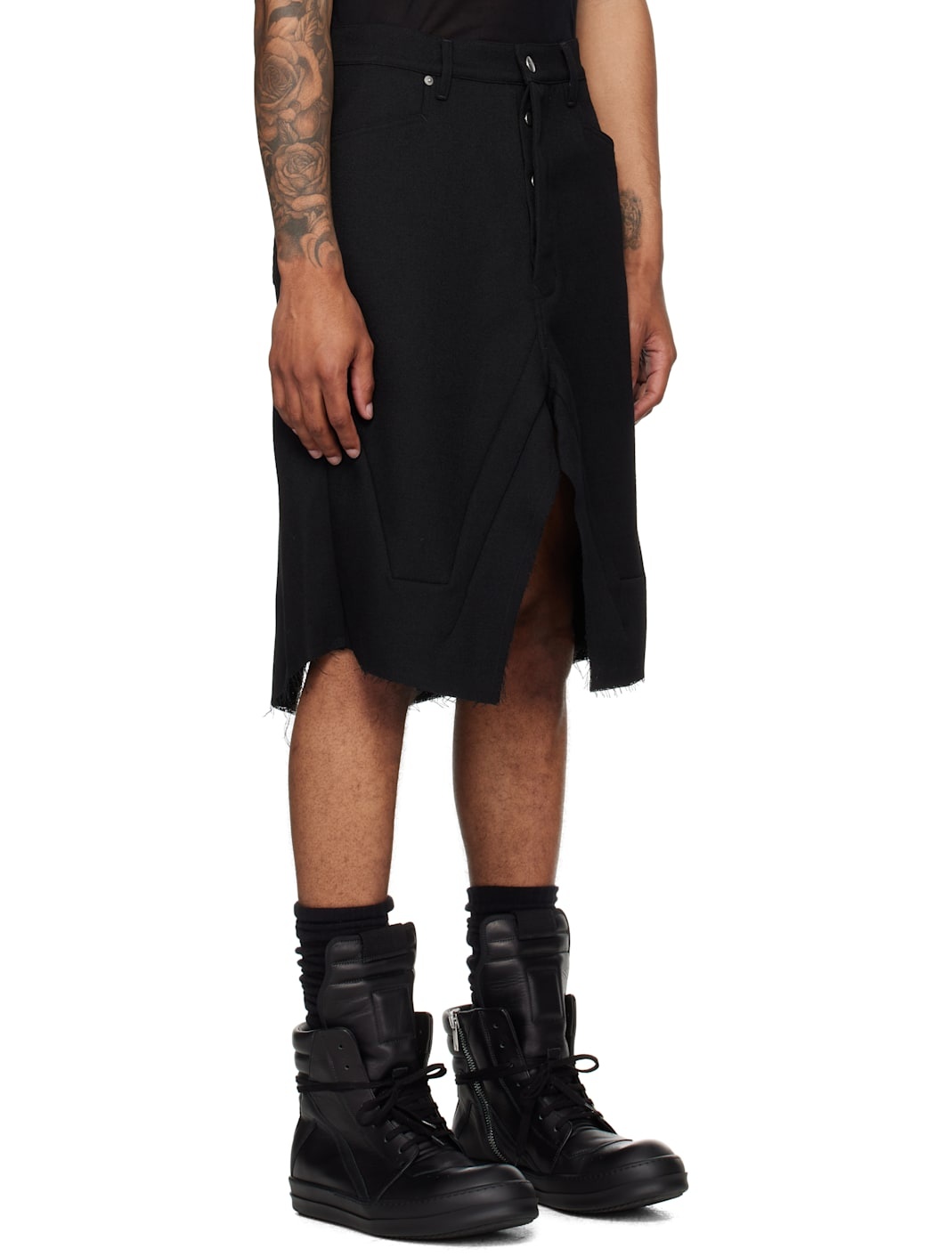 Black Concordians Slivered Midi Skirt - 2