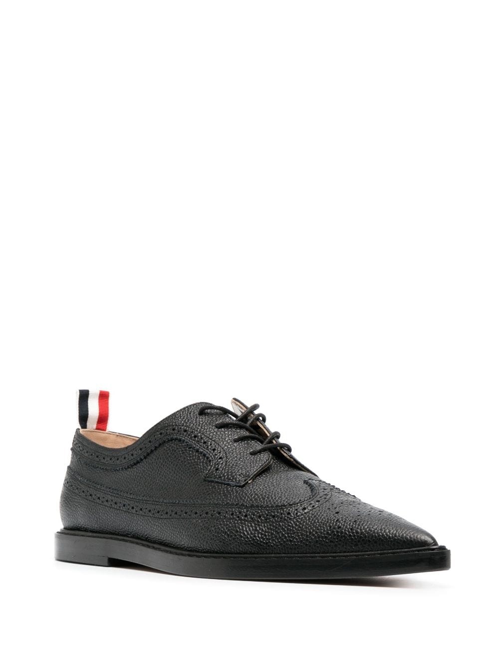 pointed -toe leather brogues - 2