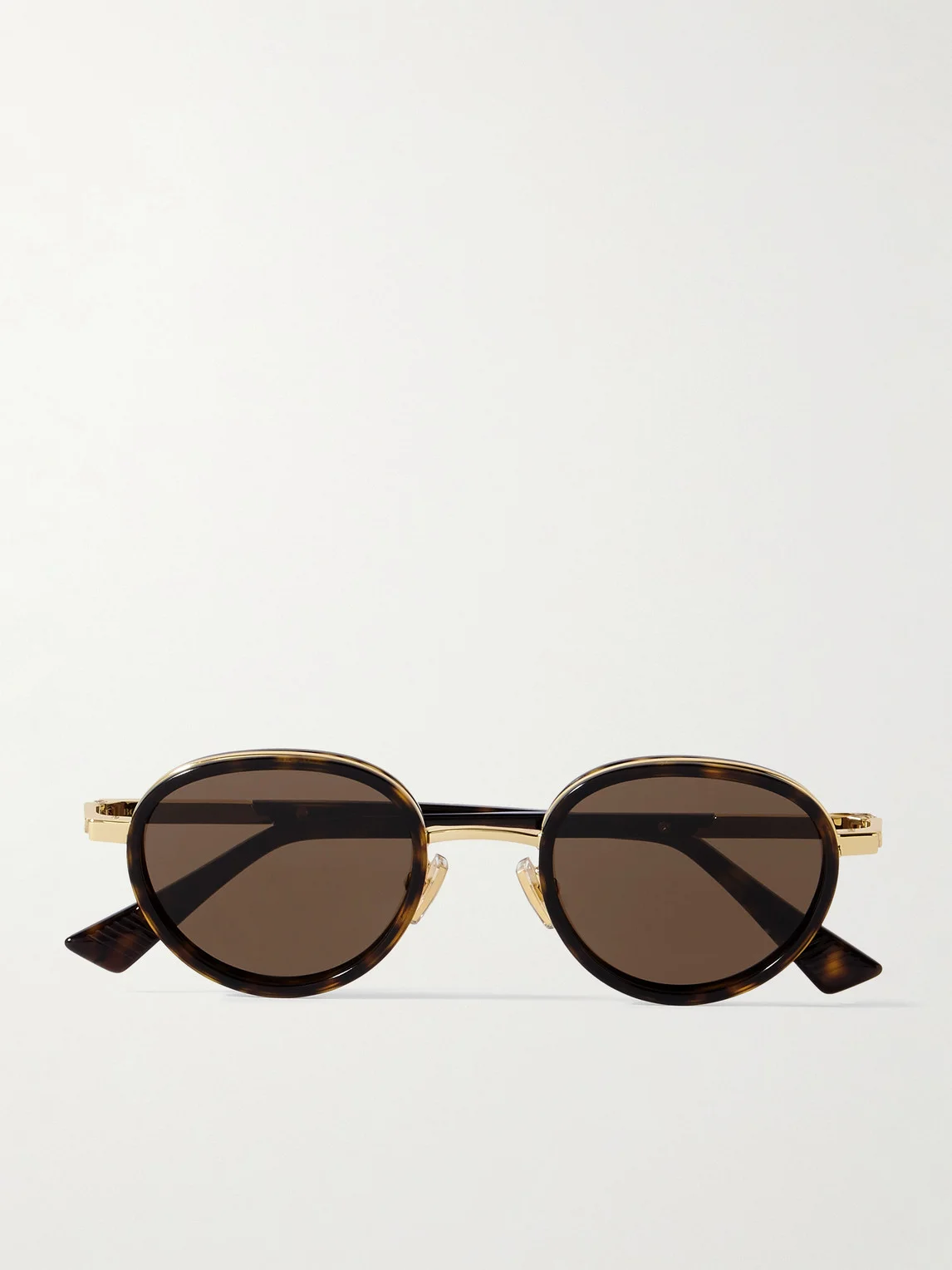 Panthos Round-Frame Tortoiseshell Recycled-Acetate and Gold-Tone Sunglasses - 1