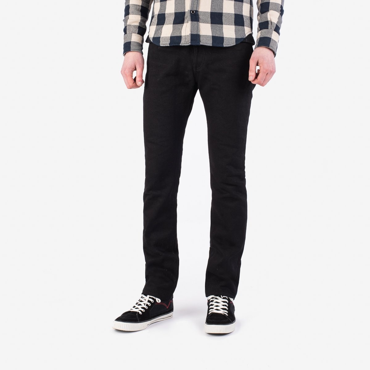 IH-555S-SBG 21oz Selvedge Denim Super Slim Cut Jeans -  Superblack (Fades To Grey) - 2