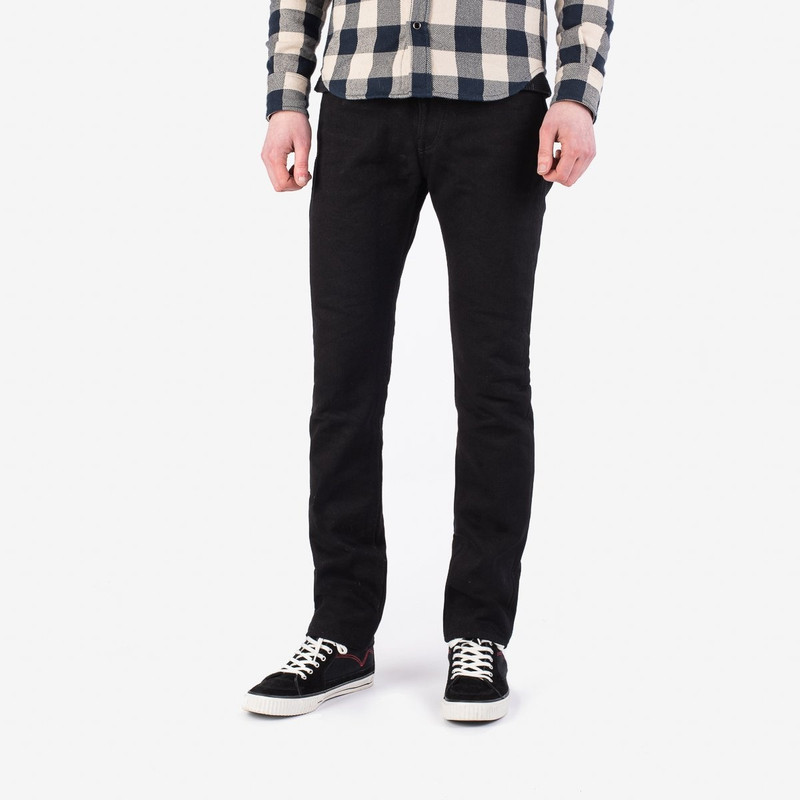 Iron Heart IH-555S-SBG 21oz Selvedge Denim Super Slim Cut Jeans -  Superblack (Fades To Grey) outlook