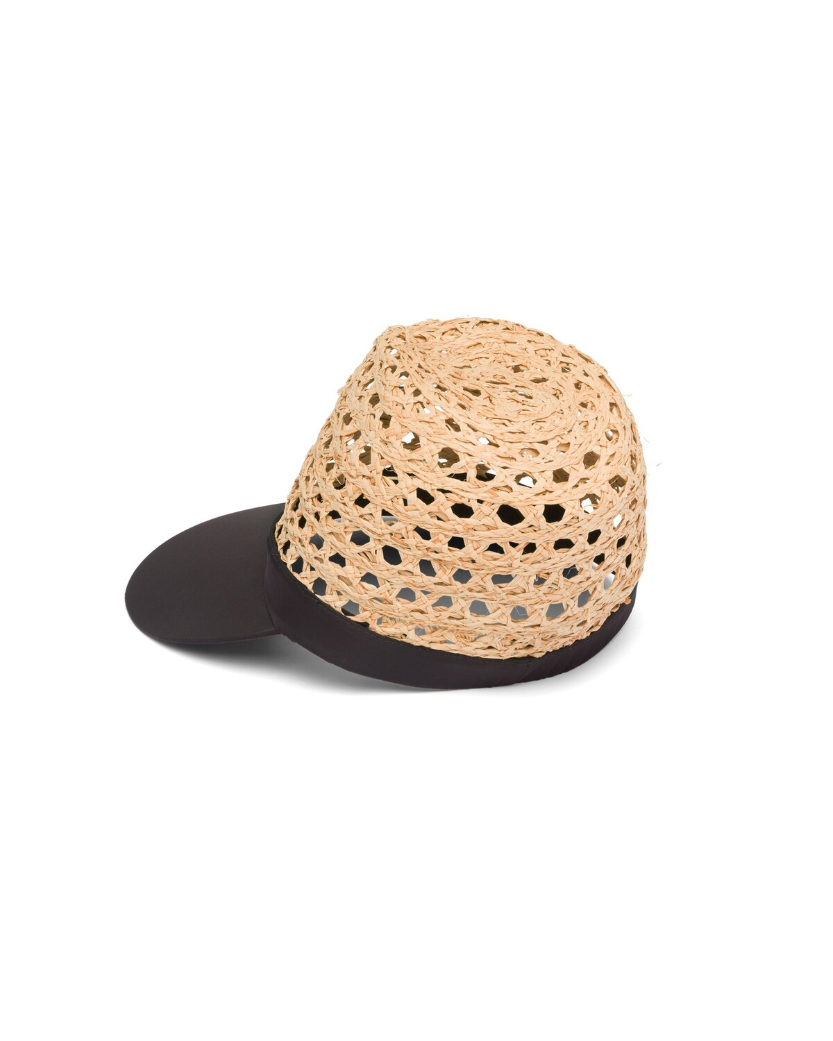 Raffia and nylon visor hat - 2