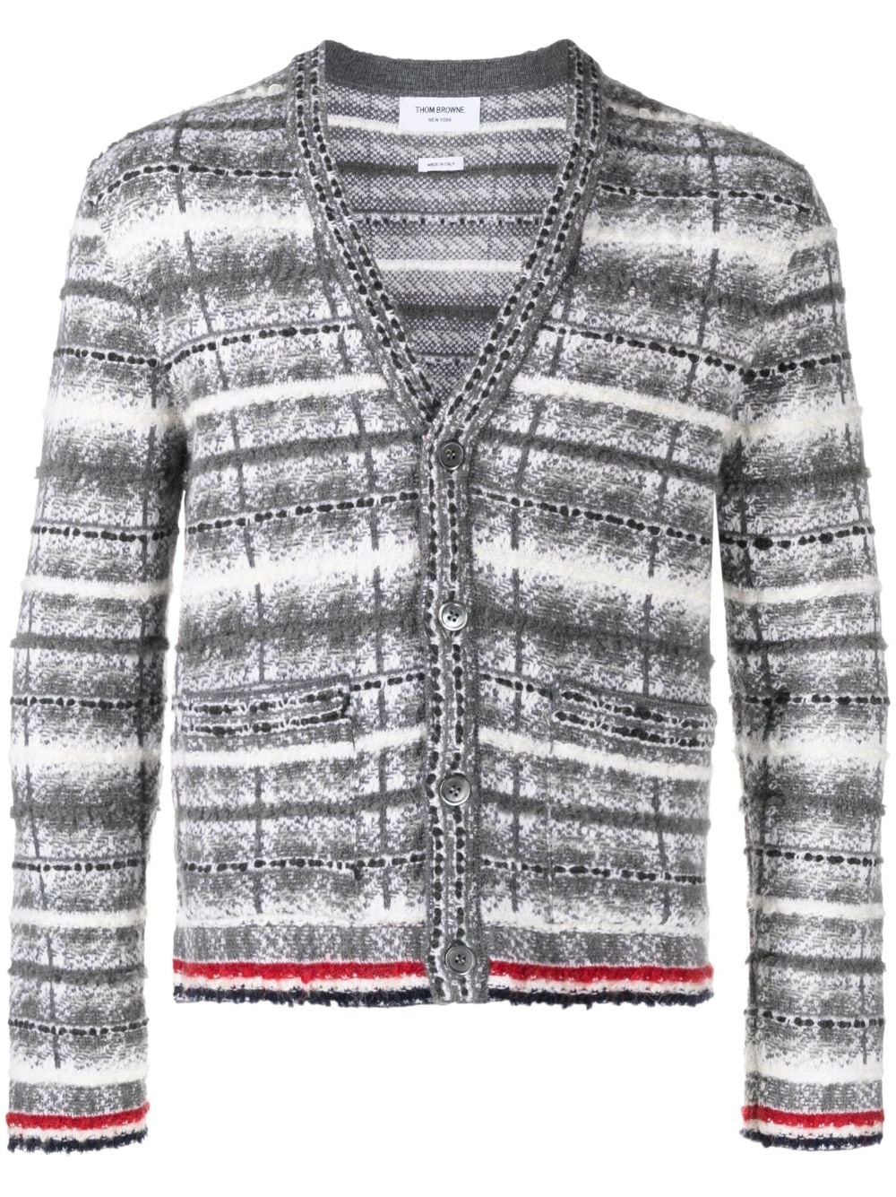 Tartan Check Inlay Jacquard cardigan - 1