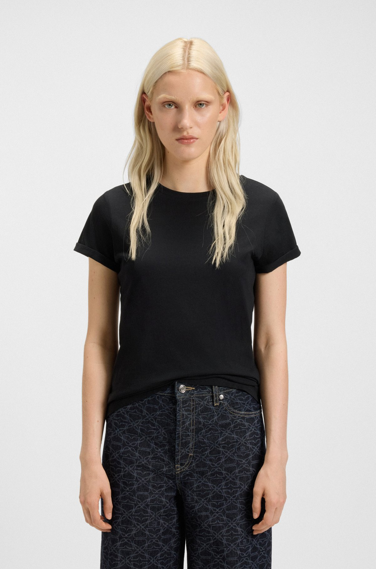 RELAXED FIT T-SHIRT IN COTTON WITH CUT-LOGO PRINT - 2
