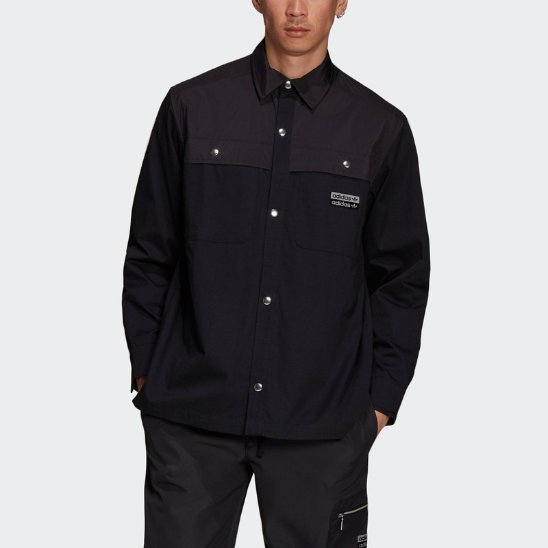 adidas adidas originals Fashion Shirt Leisure Sports Long Sleeve Men's Black H59874 outlook