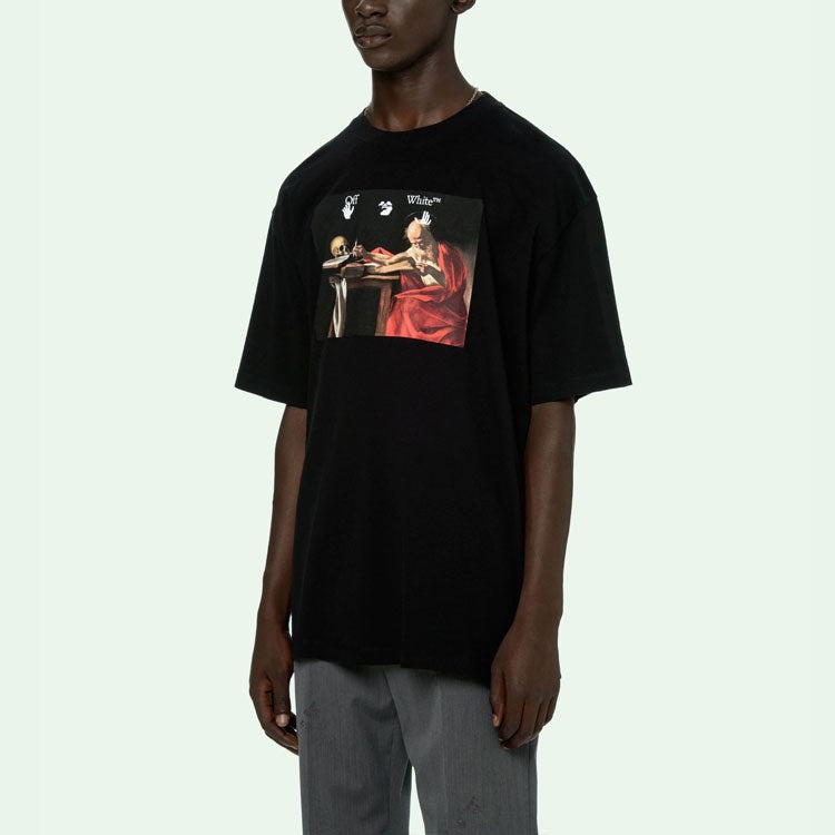 Off-White Caravaggio Short-Sleeve Over Tee 'Black/Red' OMAA038R21JER0031025 - 7