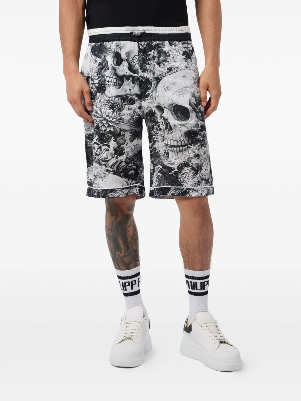 skull-print shorts - 1
