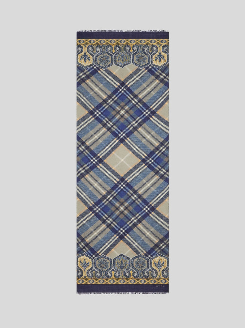 Etro PAISLEY AND CHECK SCARF outlook