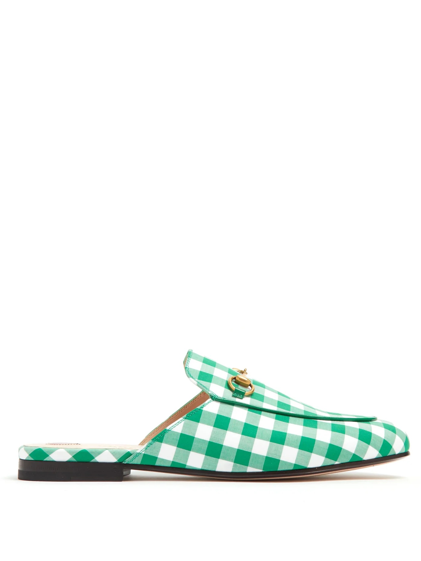 Princetown gingham backless loafers - 1