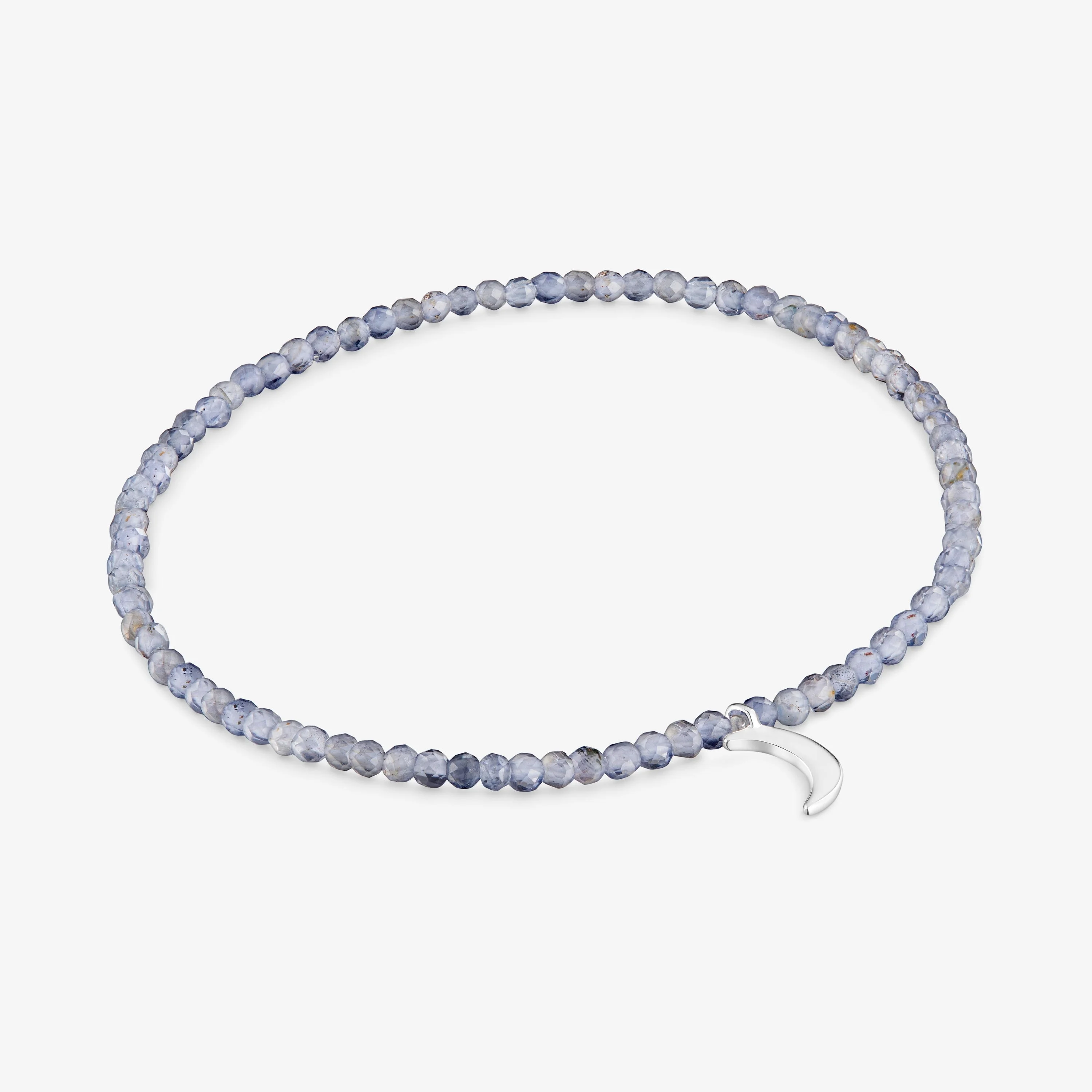 Elastic Bracelet with iolites and silver moon TOUS Motifs - 1