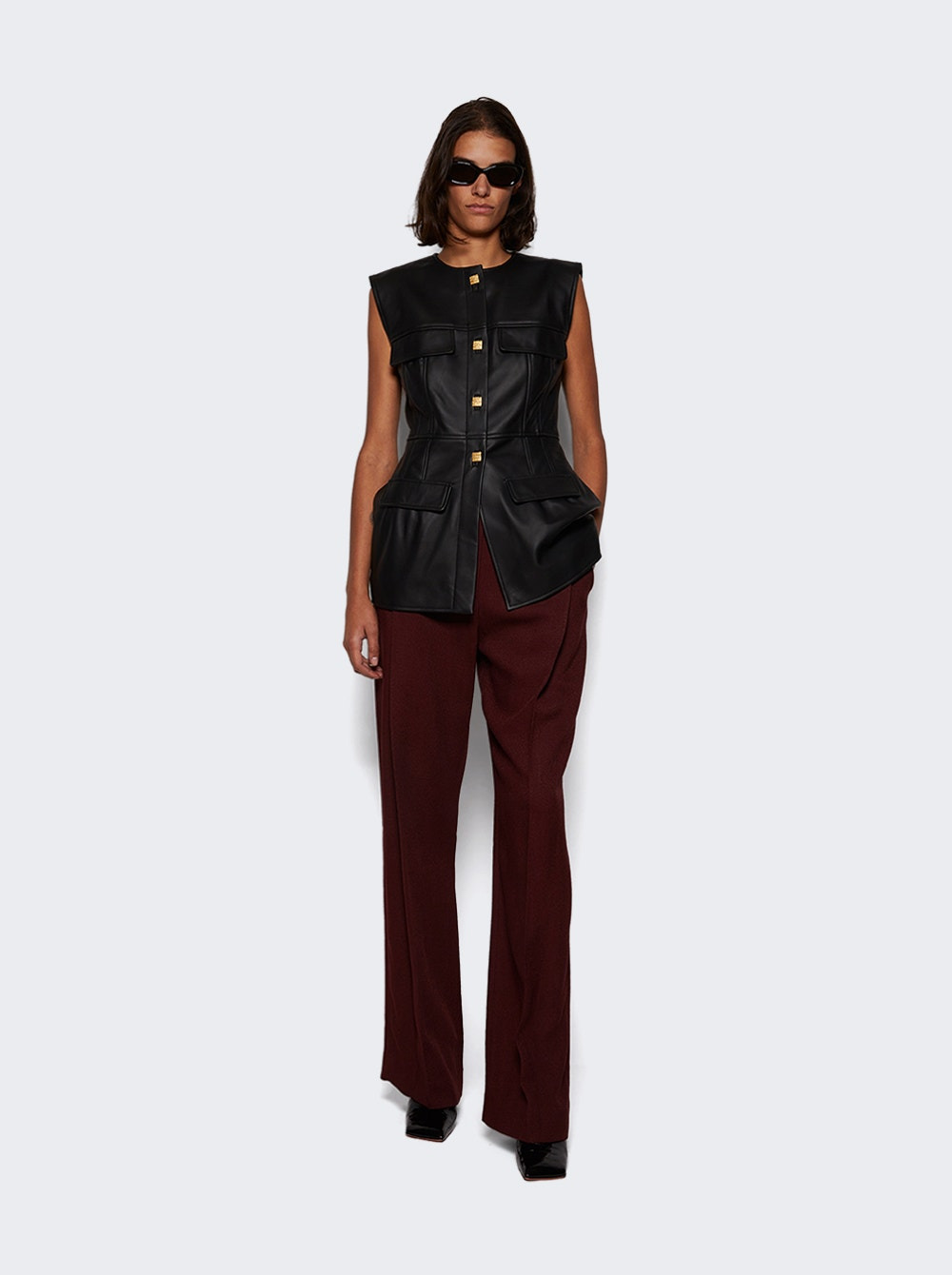 Gia Leather Top Black - 2