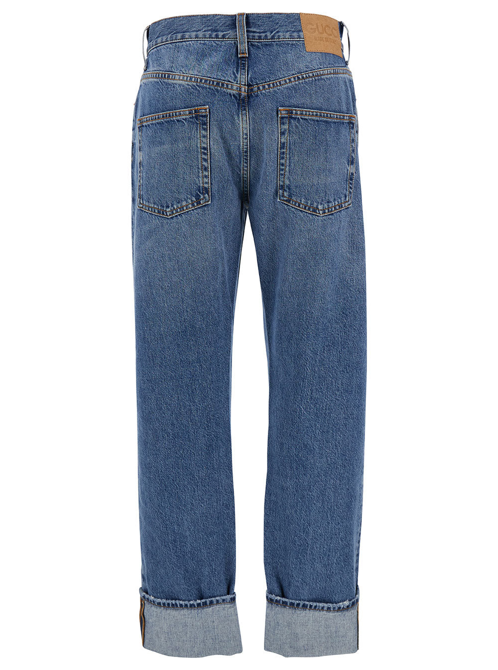 Gucci Women '90'S' Light Blue Jeans With Horsebit Detail And Turn-Up Hem In Cotton Denim Woman - 2