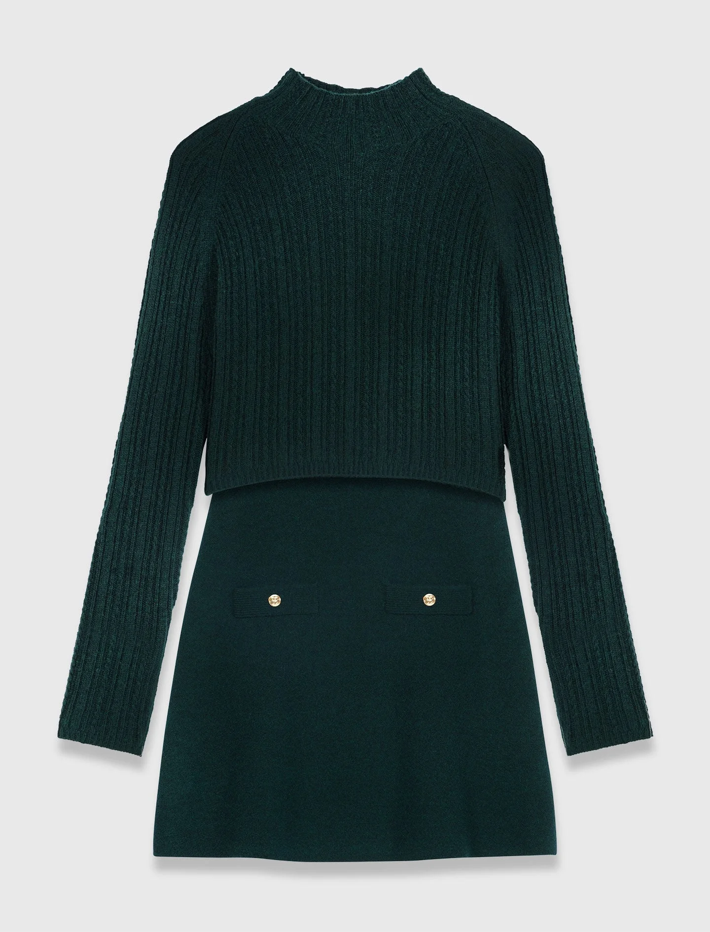 Knit dress with removable sweater - 1
