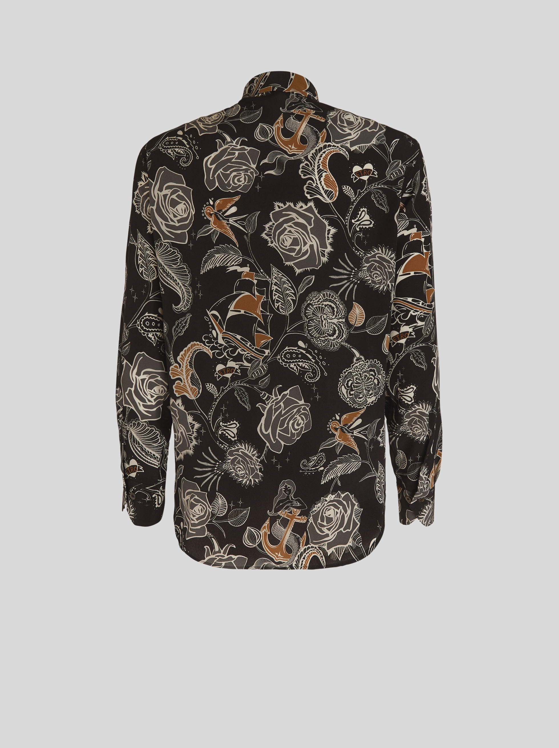 TATTOO PRINT SILK SHIRT - 5