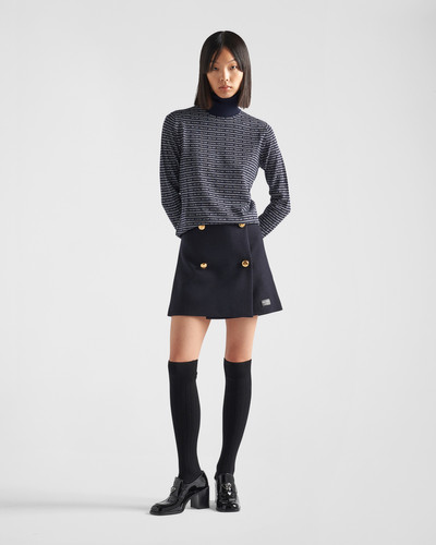 Prada Superfine wool turtleneck sweater with intarsia logo outlook