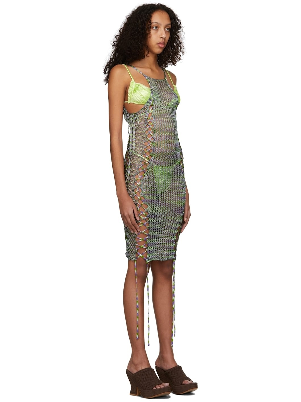 SSENSE Exclusive Green & Purple Broken Vase Dress - 2