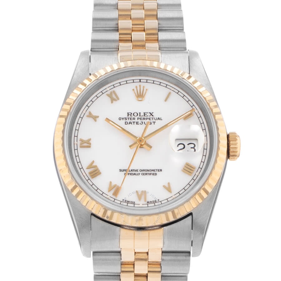 Pre-owned Rolex Datejust 36 Automatic Chronometer White Dial Men's Watch 16233 WRJ - 1