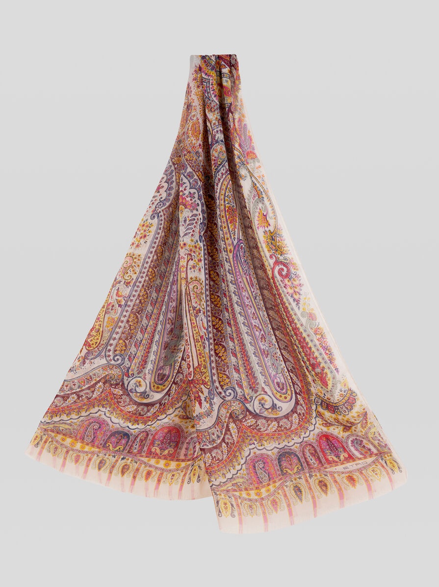 PAISLEY PRINT CHIFFON SCARF - 1