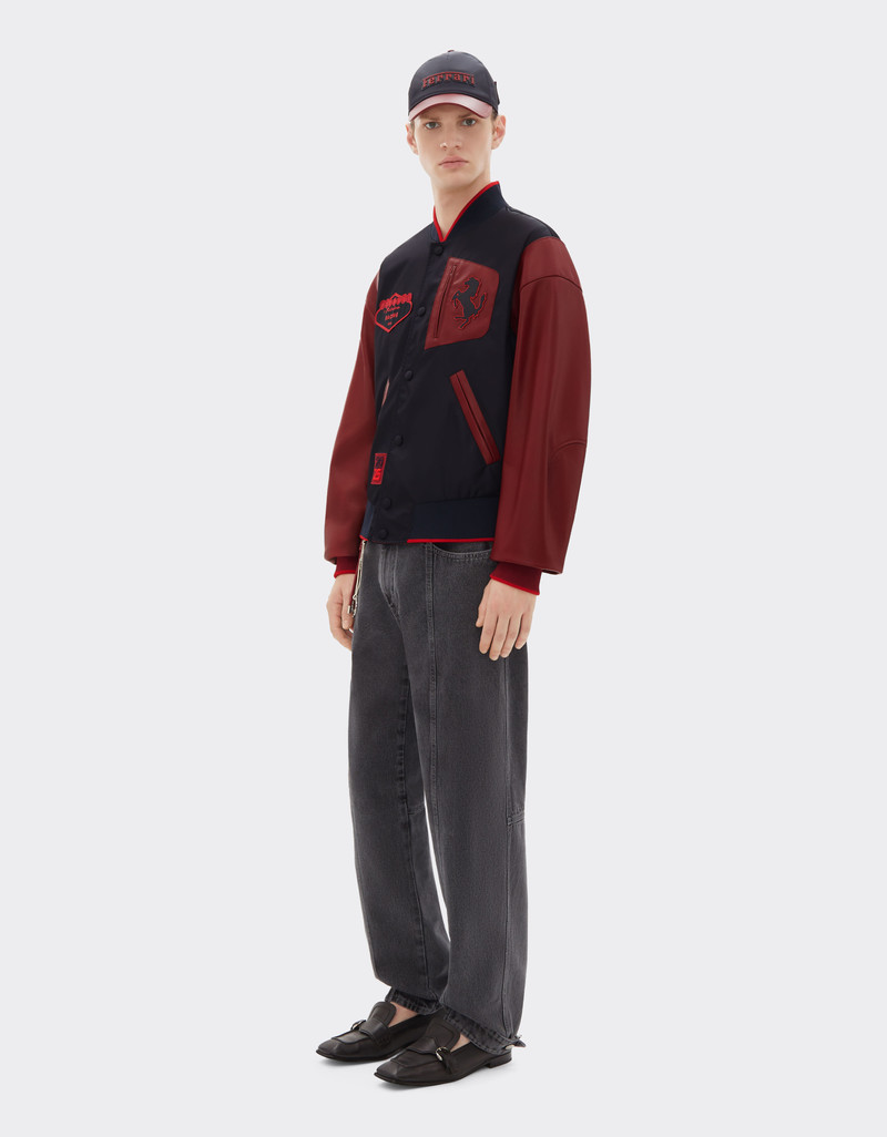 Bomber jacket in Q-Cycle® nylon and leather 3