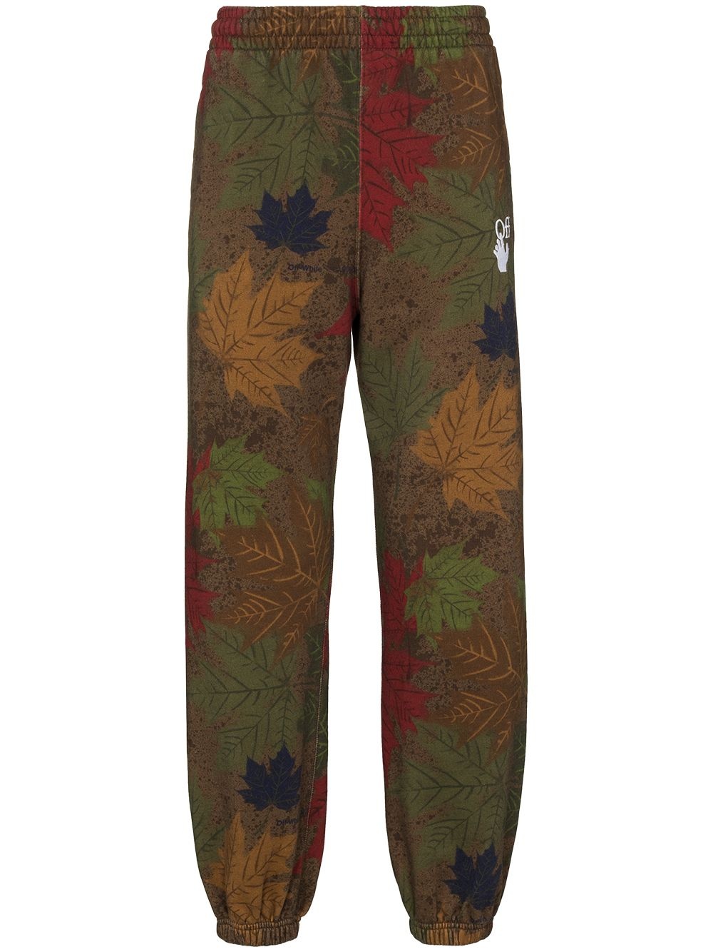 slim-fit autumn leaves trousers - 1