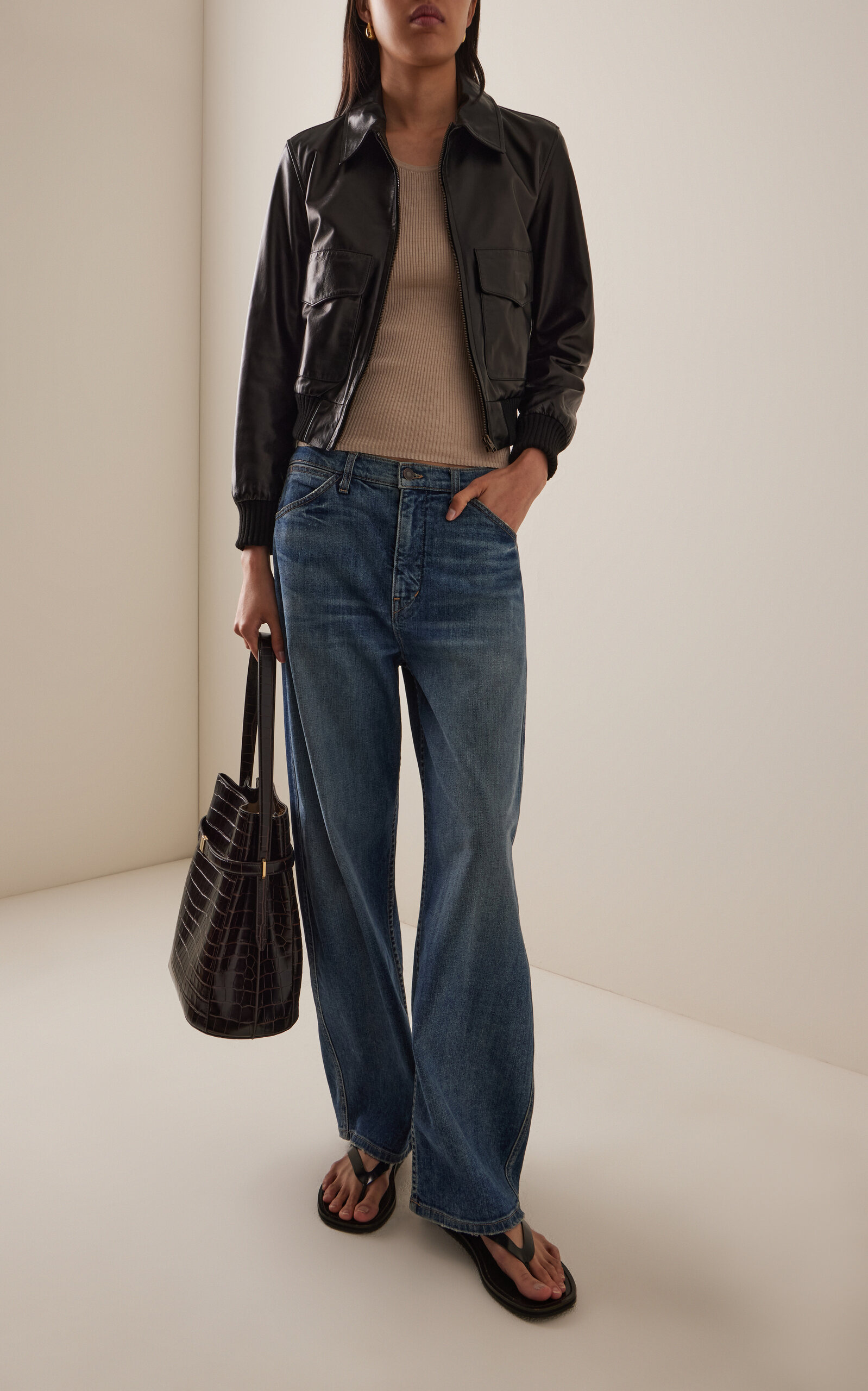 Tribeca Stretch Mid-Rise Barrel-Leg Jeans blue - 2