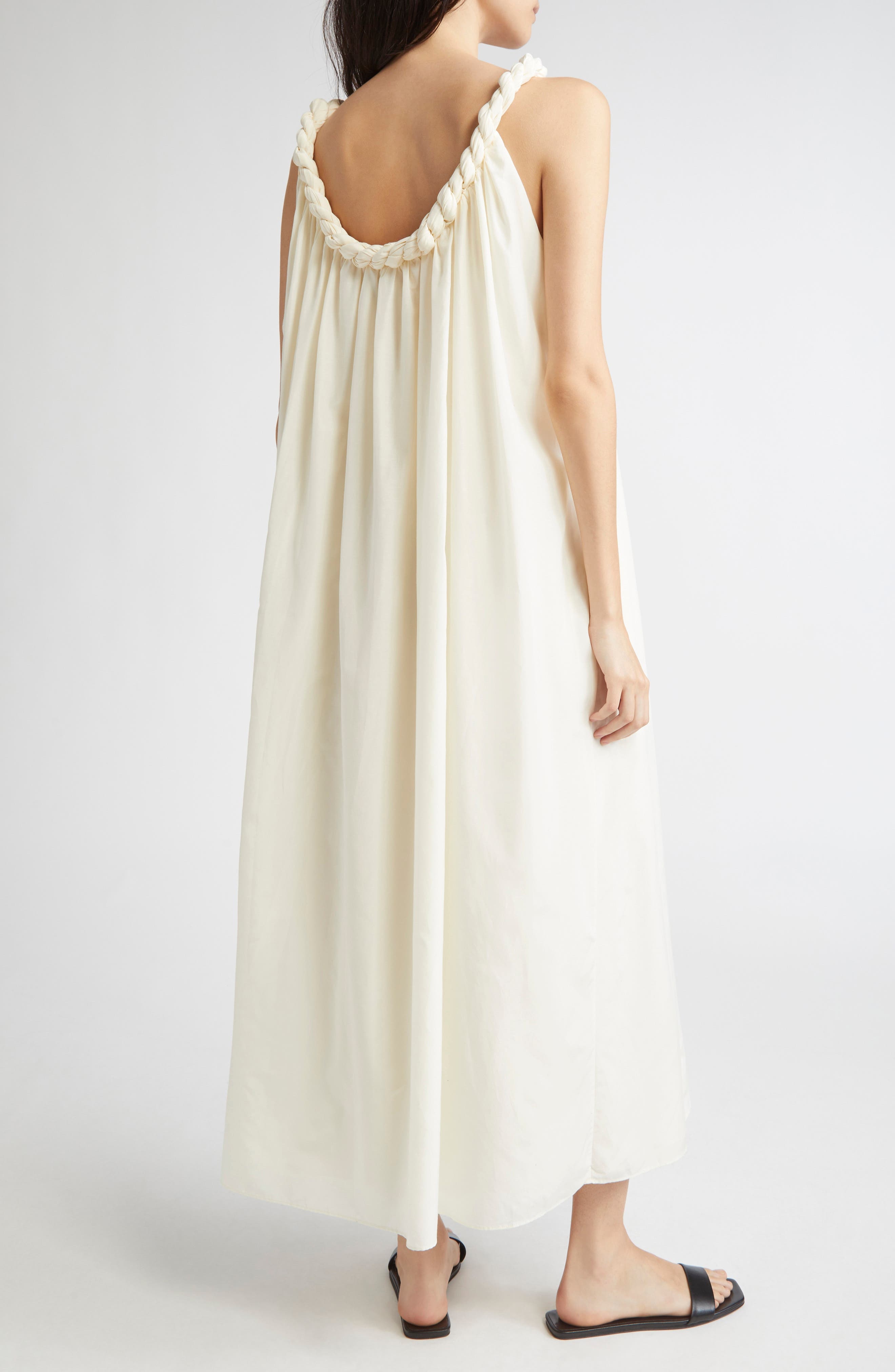 LOULOU DE SAISON Kika Gathered Cotton & Silk Voile Maxi Dress in Ivory at Nordstrom - 2