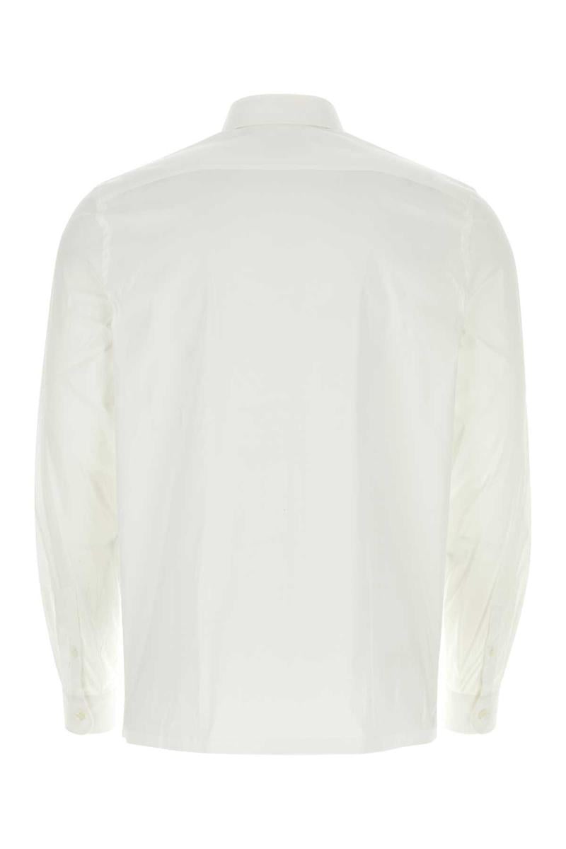 Tシャツ・カットソー PRADA FW25 White poplin shirt (UCN425S22113JY F0009) Prada White Poplin Shirt Luxurious Cotton Classic Fit – LOZURI®