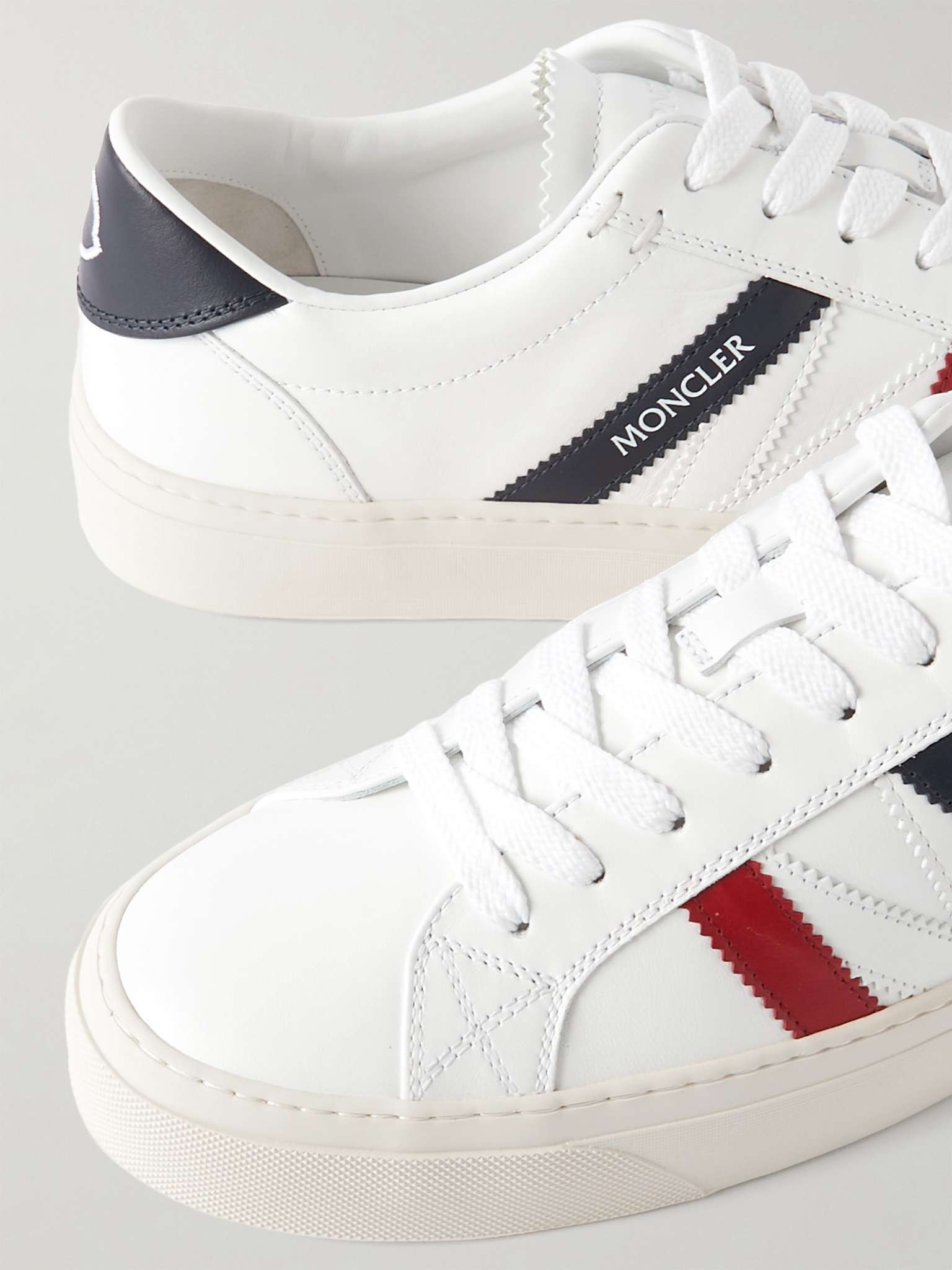 Monaco M Striped Leather Sneakers - 6