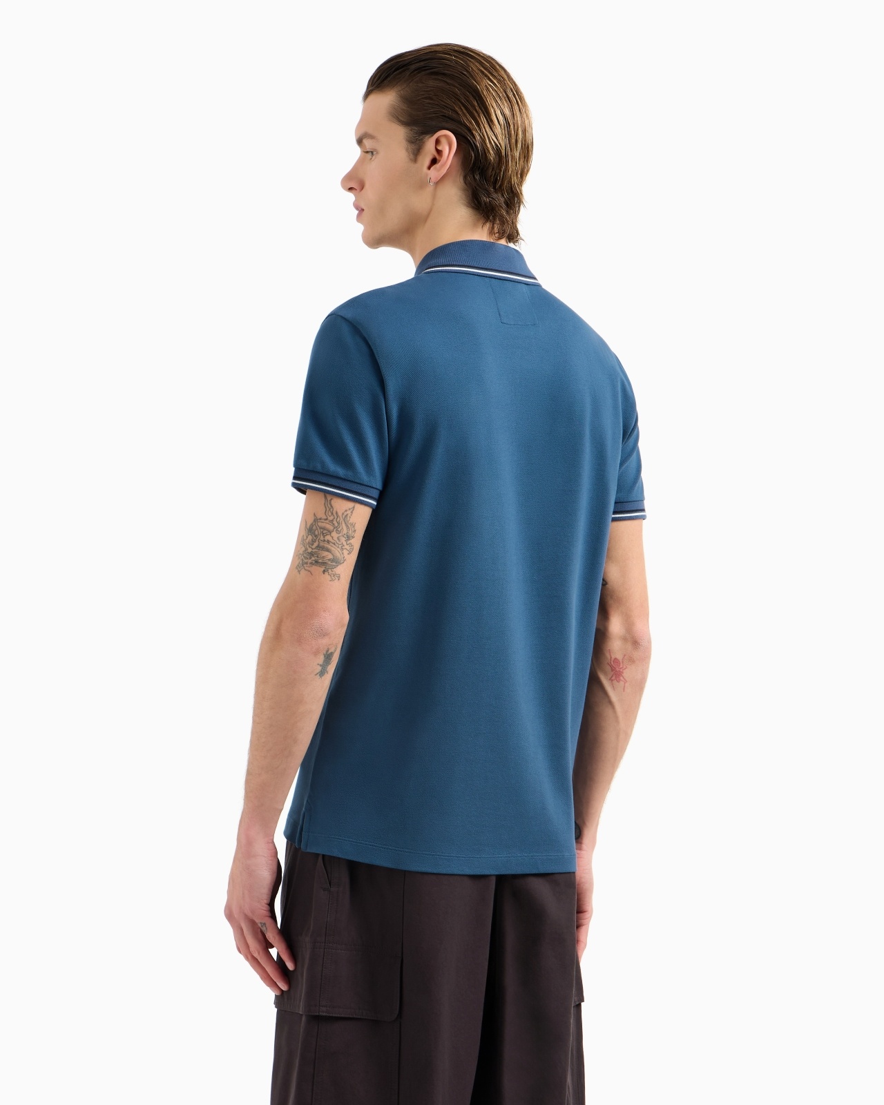 SLIM-FIT STRETCH PIQUÉ POLO SHIRT WITH MICRO EAGLE - 3