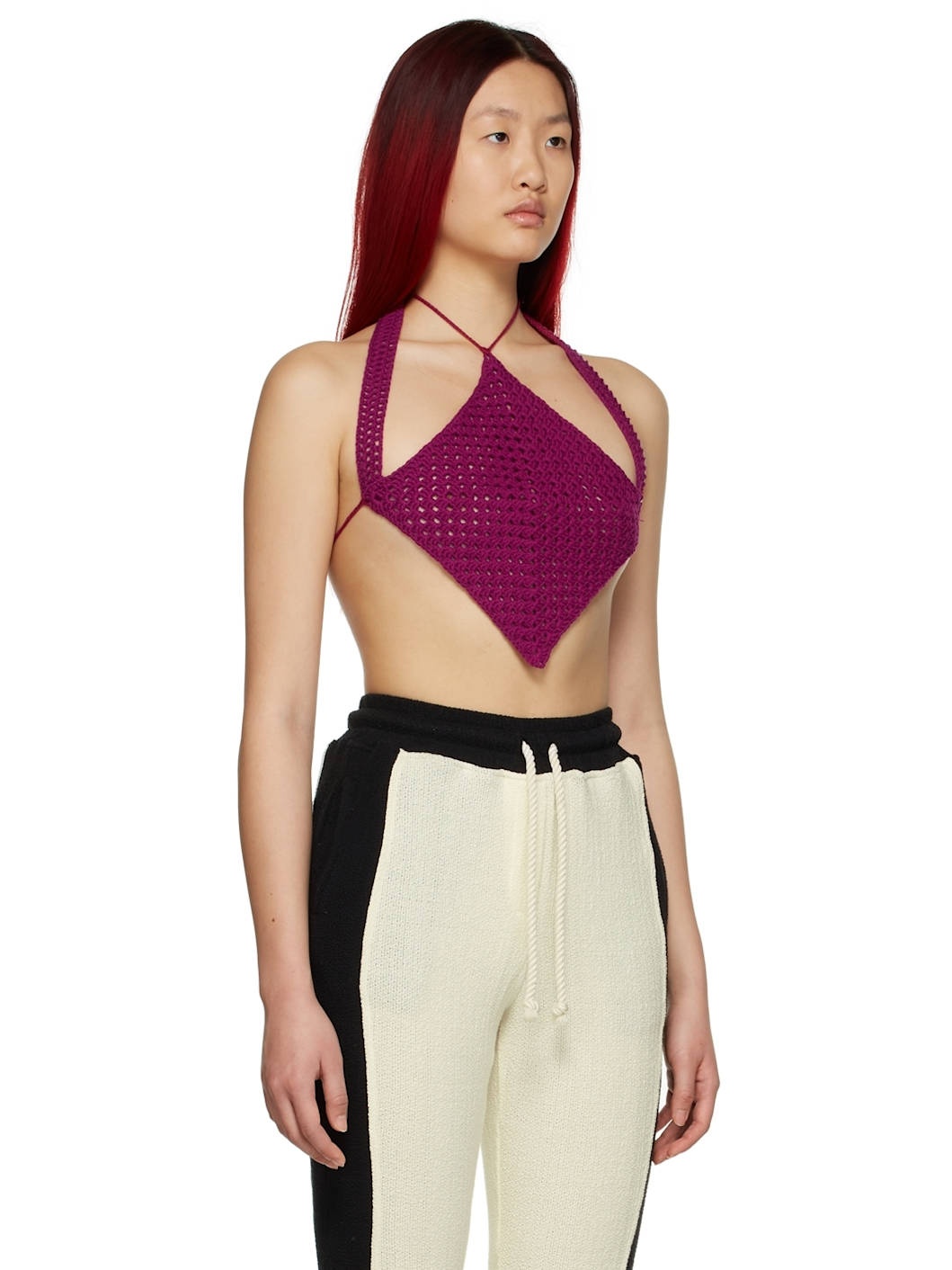 SSENSE Exclusive Purple Diamond Crochet Tank Top - 2