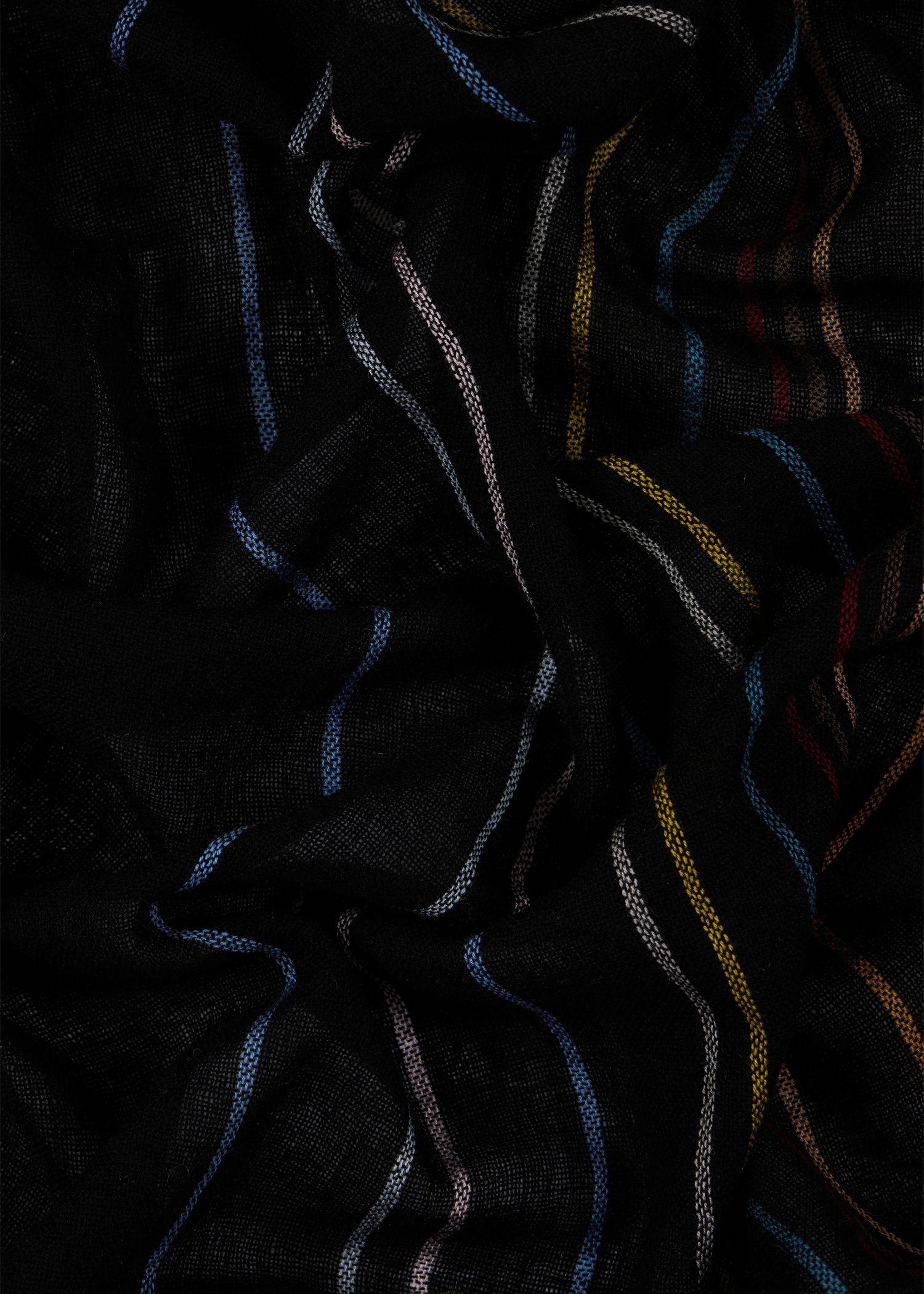Women's Black Broken 'Signature Stripe' Check Scarf - 4