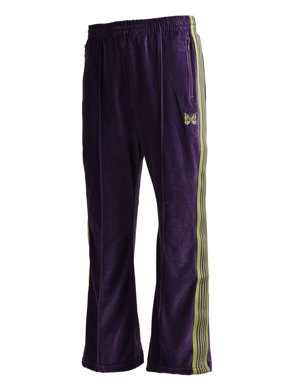 side-stripe velour track pants - 3