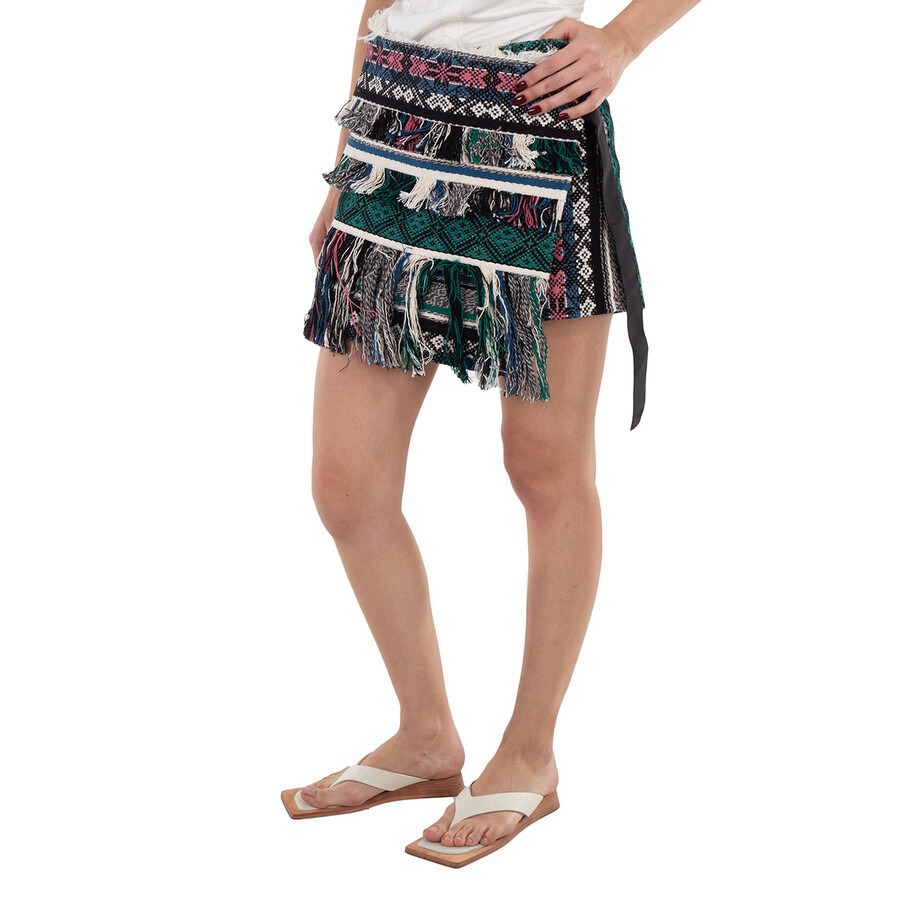 Sacai Ladies Multicolor Rug Jacquard Shorts - 5