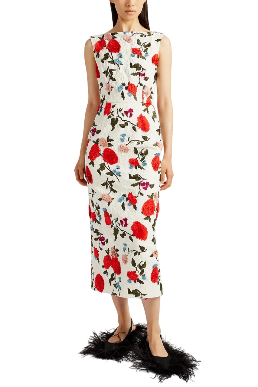 SLEEVELESS BOAT NECK COCKTAIL DRESS - 2