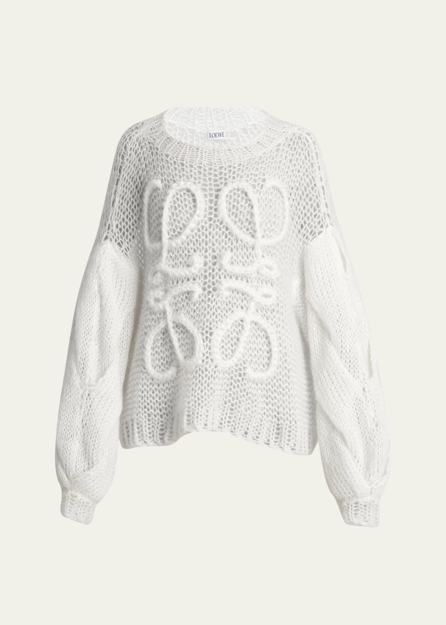 Anagram Cable-Knit Sleeve Sweater - 1