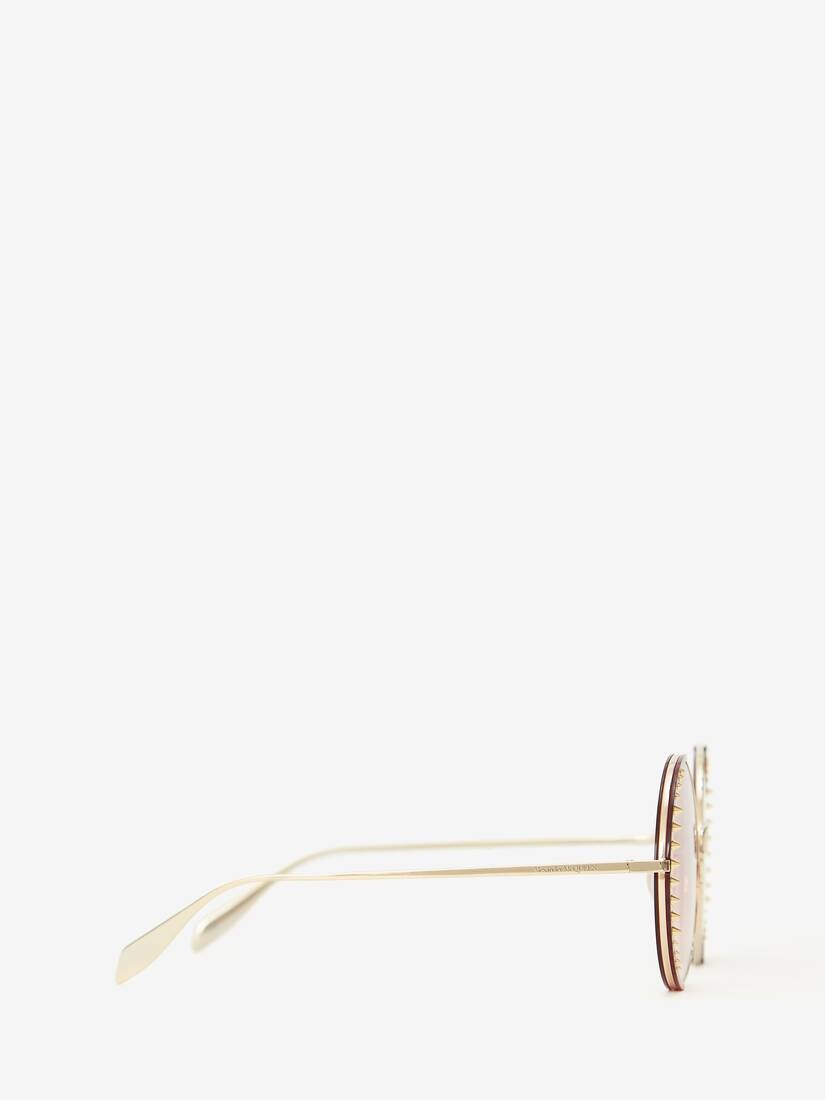 Studded Lens Round Sunglasses in Gold/red - 2