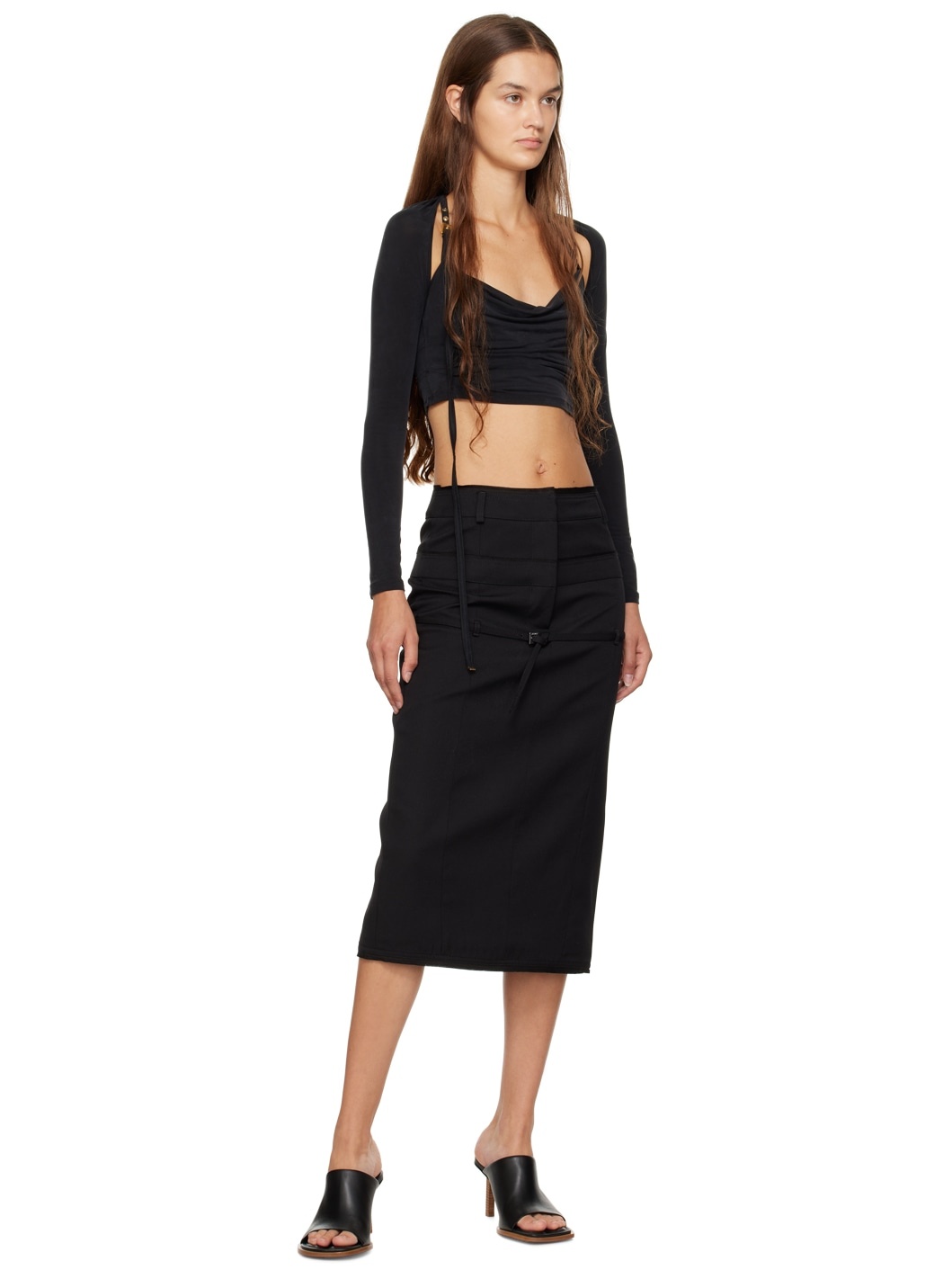 Black Le Chouchou 'Le Haut Peplo' Long Sleeve T-Shirt - 4