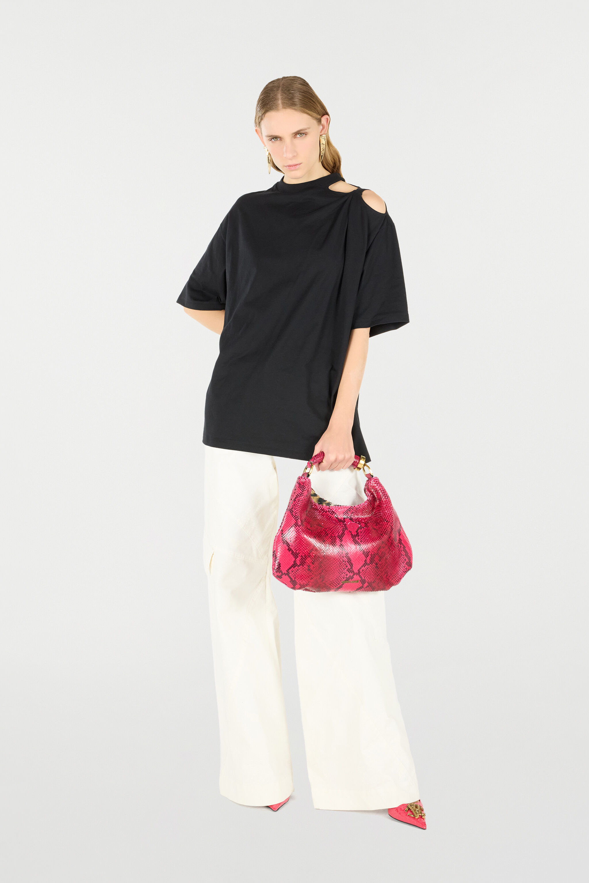 T-Shirt with Cut-Out and Tiger Head - 2