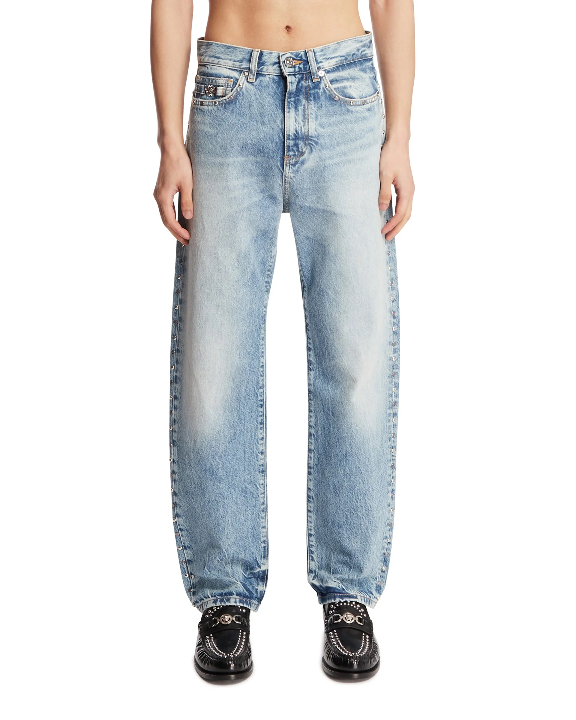 Light Blue Studded Jeans - 1