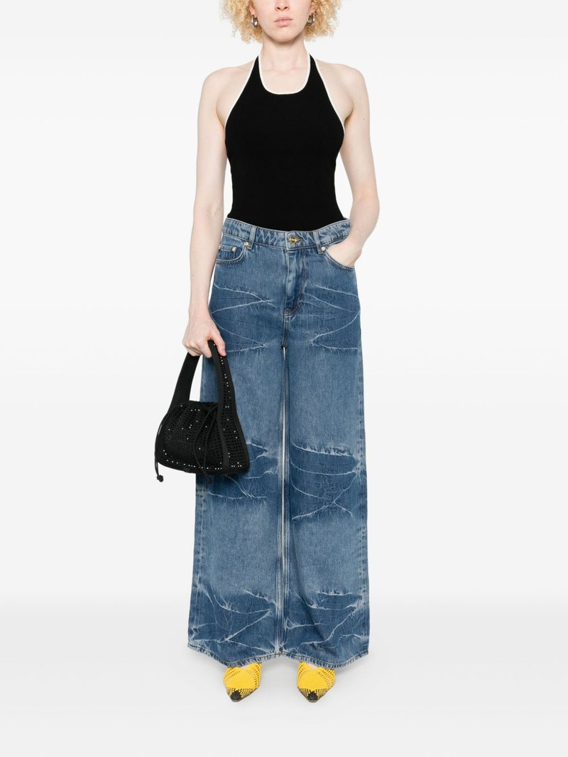 GANNI logo-patch jeans outlook