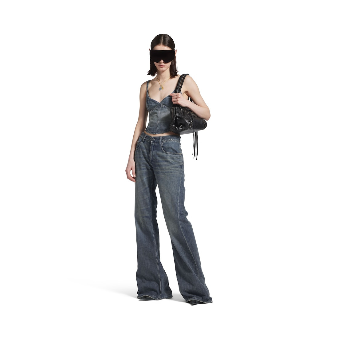 Women's Corseted Top in Blue - 2