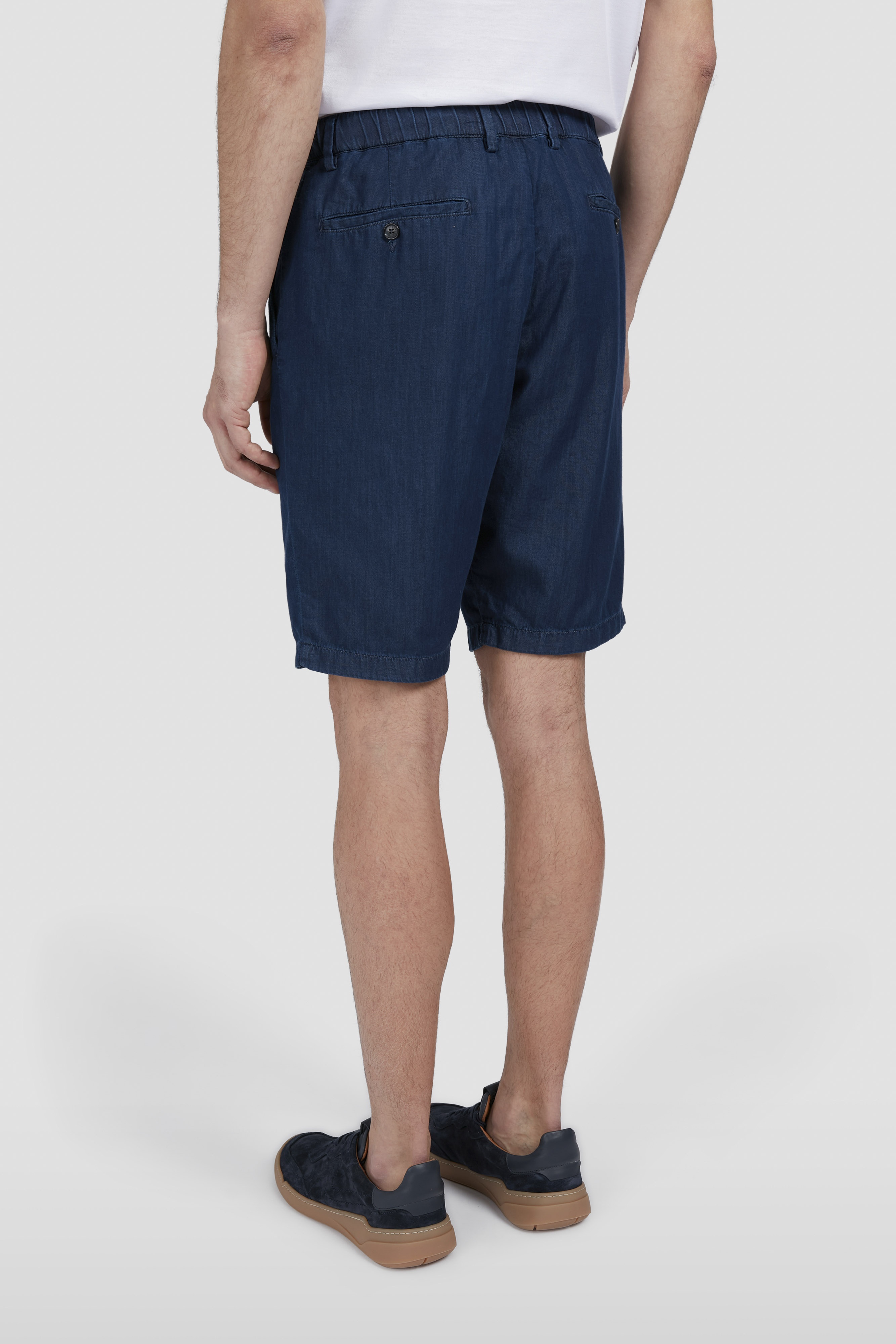 BERMUDA SHORTS IN GIZA COTTON LIGHT DENIM - 3