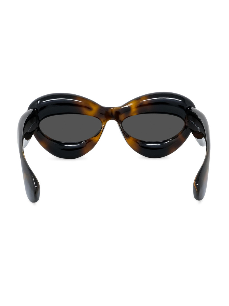 Men's 55MM Inflated Cat-Eye Sunglasses - Dark Havana Smoke 6