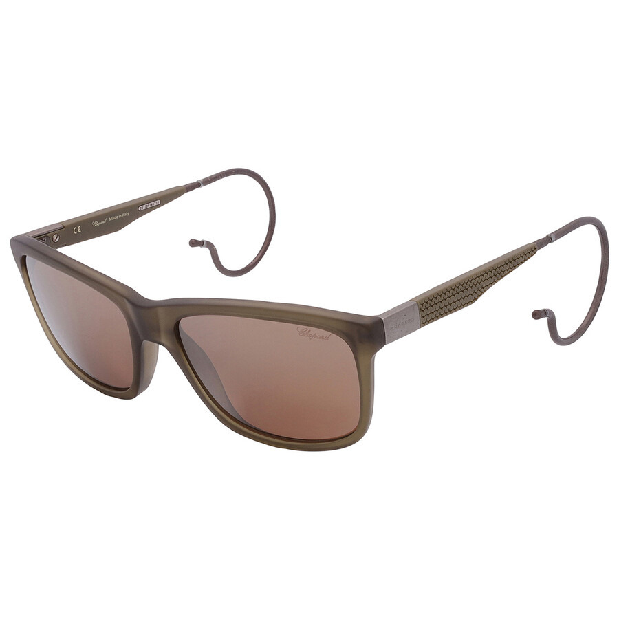 Chopard Polarized Brown Square Men's Sunglasses SCH156M 73MG 57 - 4